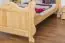 Single bed / Day bed solid, natural pine wood 91, includes slatted frame - Dimensions: 90 x 200 cm