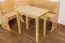 Table Junco 226A, solid pine wood, clear finish - H75 x W50 x L80 cm