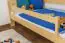 Children's bed / Toddler bed solid, natural pine wood 95, includes slatted frame - Dimensions: 90 x 200 cm