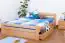 Youth bed "Easy Premium Line" K4 incl. 2 drawers and 1 cover plate, solid beech wood, clearly varnished - 160 x 200 cm