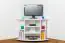 TV cabinet  solid pine wood, in a white paint finish Junco 208 - Dimensions 65 x 65 x 65 cm