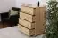 Chest of drawers 016, solid pine wood, clearly varnished, 4 drawer - H100 x W100 x D47 cm 