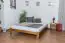 Futon bed/solid pine wood bed oak colored A10, including slats - Dimensions 160 x 200 cm