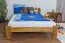 Children's bed / Youth bed solid pine wood oak colored A5, includes slatted frame - Dimensions 120 x 200 cm 