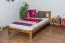 Single bed / Day bed solid pine wood oak colored A21, including slatted frame - Measurements 120 x 200 cm 