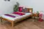 Single bed / Day bed solid pine wood oak colored A21, including slatted frame - Measurements 120 x 200 cm 