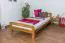 Single bed / Day bed solid pine wood oak colored A6, includes slatted frame - Dimensions 120 x 200 cm