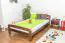 Children's bed / Youth bed solid pine wood nut brown A6, includes slatted frame - Dimensions 120 x 200 cm