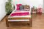 Single bed / Day bed solid pine wood nut colored A6, including slatted frame- Measurements 120 x 200 cm