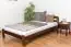 Single bed / Day bed solid pine wood nut colored A5, including slatted frame - Measurements 120 x 200 cm 