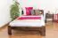 Single bed / Day bed solid pine wood nut colored A5, including slatted frame - Measurements 120 x 200 cm 
