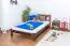 Children's bed / Youth bed solid pine wood nut brown A21, includes slatted frame- Dimensions 120 x 200 cm 