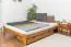 Single bed/guest bed pine solid wood oak colored A8, including slatted grate - Dimensions: 140 x 200 cm