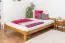 Single bed/guest bed pine solid wood oak colored A8, including slatted grate - Dimensions: 140 x 200 cm