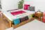Futon bed/solid pine wood bed oak colored A10, including slats - Dimensions 140 x 200 cm