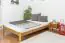Single bed/guest bed pine solid wood oak colored A10, including slatted grate - Dimensions 140 x 200 cm