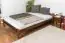 Single bed/guest bed pine solid wood nut colors A8, including slatted grate - Dimensions: 140 x 200 cm