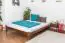 Futon bed/solid pine wood bed walnut coloured A10, including slats - Dimensions 160 x 200 cm