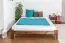 Teenage bed solid, pine wood nut colored A10, including slatted frame - Measurements 160 x 200 cm