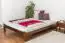 Children's bed / Teenage bed solid pine wood nut colored  A10, including slatted frame - Measurements 140 x 200 cm