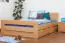 Single bed / Storage bed "Easy Premium Line" K6 incl. 2 drawers and 1 cover plate, solid beech wood, clearly varnished - 140 x 200 cm 