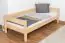 Single bed Marc, solid beech wood, clearly varnished, incl. slatted frame - 90 x 200 cm