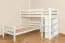 L-Shaped Bunk bed / Children's bed Phillip with shelf, white painted, incl. slatted frames - 90 x 200 cm