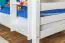 Bunk bed David, with slide, solid beech wood, white painted, incl. slatted frame - 90 x 200 cm