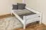 Single bed Marc, solid beech wood, white painted, incl. slatted frame - 90 x 200 cm