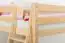 High Sleeper Bed Andreas, convertible, clearly varnished, incl. slatted frame - 140 x 200 cm