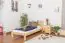 Children's bed / Youth bed solid, natural pine wood A27, includes slatted frame- Dimensions 90 x 200 cm 
