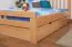 Double bed / Storage bed K8 "Easy Premium Line" incl. 4 drawers and 2 cover plates, solid beech wood, clearly varnished - 160 x 200 cm