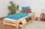 Children's bed / Youth bed solid, natural pine wood A9, includes slatted frame - Dimensions 90 x 200 cm 