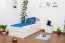 Children's bed "Easy Premium Line" K1/h with trundle bed frame and 2 cover plates, beech wood, solid, white - 90 x 200 cm
