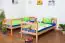Bunk bed Mario, solid beech wood, convertible, clearly varnished, incl. slatted frames - 90 x 200 cm