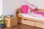 Children's bed / kid bed "Easy Premium Line" K1/n/s incl 2 drawers and 2 cover panels, 90 x 200 cm solid beech wood nature