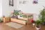 Children's bed / kid bed "Easy Premium Line" K1/h/s incl. 2nd kid bed and 2 cover panels, 90 x 200 cm solid beech wood nature
