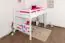 Loft bed "Easy Premium Line" K23/n, solid beech wood, White lacquered, divisible - Lying surface: 120 x 200 cm