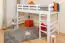 Loft bed for adults "Easy Premium Line" K22/n, solid beech, white - Lying surface: 90 x 200 cm