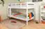 Adult bunk bed "Easy Premium Line" K18/n, headboard with holes, solid white beech - 90 x 200 cm, (L x W) divisible