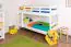 Bunk bed / bunk bed "Easy Premium Line" K18/n, headboard with holes, solid beech white - 90 x 200 cm, (L x W) divisible