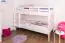 Bunk bed / bunk bed "Easy Premium Line" K18/n, headboard with holes, solid beech white - 90 x 200 cm, (L x W) divisible