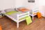 Bunk bed for adults "Easy Premium Line" K17/n, solid beech wood White lacquered - Lying surface: 90 x 200 cm (w x l), divisible