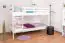 Bunk bed for adults "Easy Premium Line" K21/n, rounded headboard and footboard, solid white beech - 90 x 200 cm (w x l), divisible