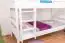 Adult bunk bed "Easy Premium Line" K21/n, rounded headboard and footboard, solid white beech - 90 x 200 cm (w x l), divisible