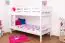 Bunk bed "Easy Premium Line" K20/n, head and foot part straight, solid beech wood white - 90 x 200 cm (W X L), divisible