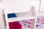 Bunk bed "Easy Premium Line" K20/n, head and foot part straight, solid beech wood white - 90 x 200 cm (W X L), divisible
