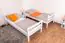 Adult bunk bed "Easy Premium Line" K20/n, headboard and footboard straight, solid beech wood white - 90 x 200 cm (w x l), divisible