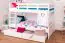 Bunk bed "Easy Premium Line" K20/n incl. 2 drawers and 2 cover panels, head and foot part straight, solid beech wood white - Lying surface: 90 x 200 cm, divisible
