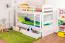 Bunk bed / bunk bed "Easy Premium Line" K18/n incl. 2 drawers and 2 cover panels, headboard with holes, solid beech wood white - 90 x 200 cm, (w x l) divisible